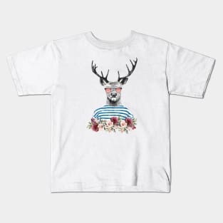 Cool Retro Deer Artwork, Dope Streetwear Deer Art Kids T-Shirt